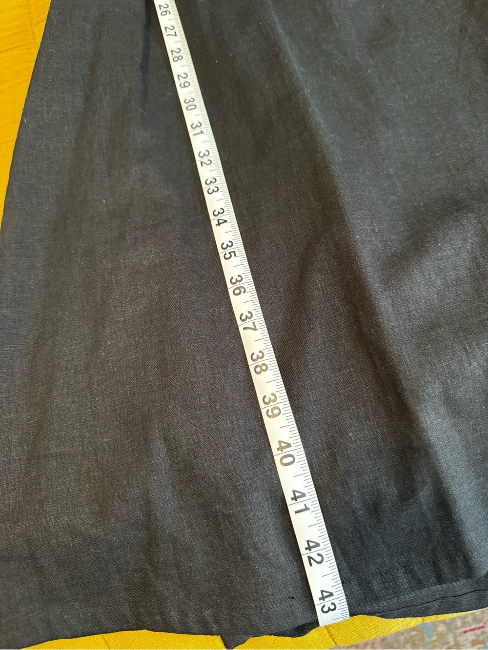 Linen blend black midi dress with back cutout size M - Picture 8 of 8